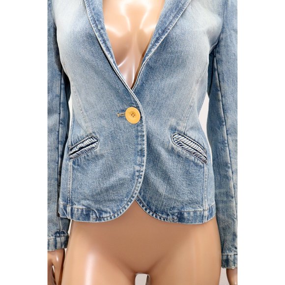 MARC JACOBS Slim Fitted Blazer Style Denim Jacket 4 - Picture 3 of 6